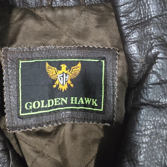 Golden Hawk Men Vintage Leather Jacket - Picture 6 of 10